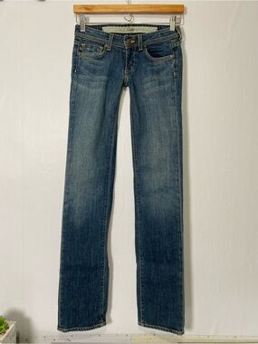 City of Angels Rainbow Jeans Size 24 Slim Straight Low-waist Cotton Stretch USA